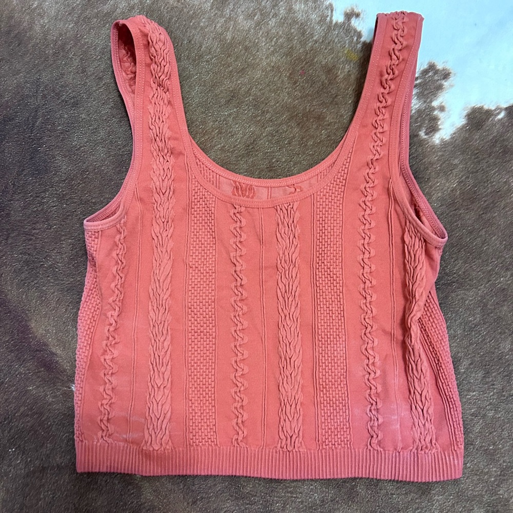 brunt orange cropped tank top
